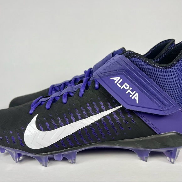 Nike Alpha Menace Pro 2 Mid Purple Black Football Cleats Size 12 - Picture 5 of 10